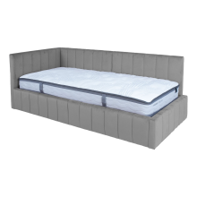 Bed JASPER 90x200cm with mattress HARMONY DUO, grey