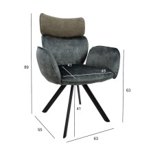 Chair EDDY with armrests, green