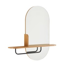 Mirror AALBORG with self 92x15xH93cm, oak