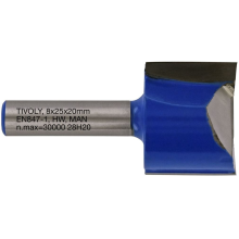 Straight slot cutter, 25x8 mm, 8mm shank