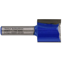 Straight slot cutter, 20x8 mm, 8mm shank