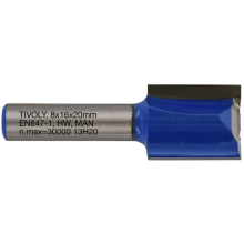 Straight slot cutter, 16x8 mm, 8mm shank