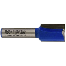 Straight slot cutter, 14x8 mm, 8mm shank