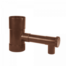 Rainwater collector / trap with valve - 80mm - brown