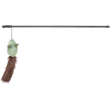 Playing rod mouse, plastic plush, 46 cm