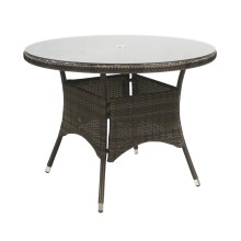 Table WICKER D100xH71cm, dark brown