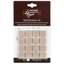 Furniture protective felt pads 18x18mm, 16pcs, beige