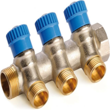 Manifold 3/4'' - 3-ways 1/2'' Blue head screws GF