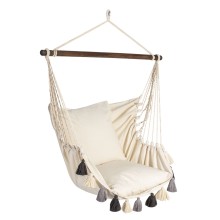 Swing chair TASSELS natural white