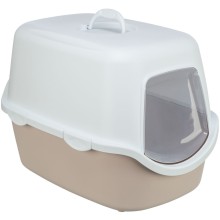 Vico cat litter tray, with hood, 40 × 40 × 56 cm, blush white