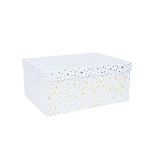 Коробка DIANA-10 с крышкой 19x13xH8см, белый/золотой