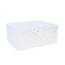 Box DIANA-4, with a lid 31x23xH14cm, white/gold
