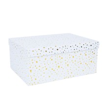 Box DIANA-2, with a lid 35x27xH15,7cm, white/gold