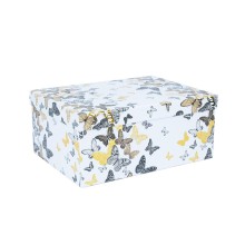 Box DIANA-4, with a lid 31x23xH14cm, white/butterfly