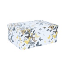 Box DIANA-3, with a lid 33x25,5xH14,5cm, white/butterfly