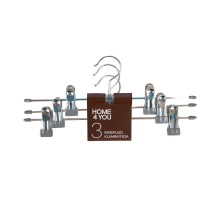 Clothes rails 3pcs/set, with clips, grey PVC