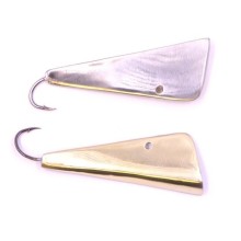 Handicraft ice lure Parnu axe gold/silver