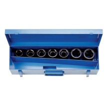Hexagon impact socket set 7 pcs 1" 24,27,30,32,33,36 ja 38mm
