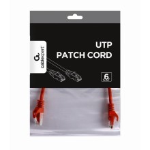 Patch cable cat6 utp 0.25m/red pp6u-0.25m/r, Gembird