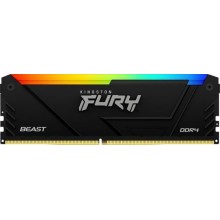RAM, Fury Beast RGB Black 8GB DDR4 3200MHZ DIMM KF432C16BB2A/8, Kingston