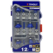 Router bit set, different shapes, 8mm shank, 12 pcs