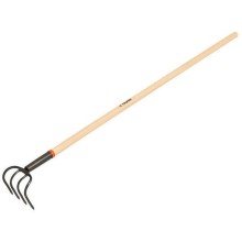 Cultivator with 4 steel tines, wooden shaft, 137cm Truper®