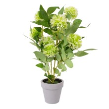 Artificial flower GREENLAND in pot with white blossoms