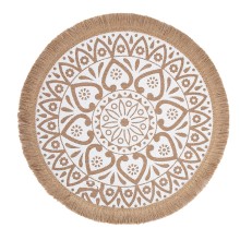 Placemat SOL D41cm, white pattern, mix
