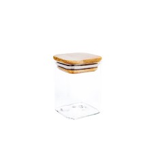 Glass jar THERON 6x6xH8cm with a lid, square