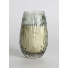 Scented candle in glass NATURE GREEN H13,5cm, Evergreen