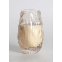 Scented candle in glass NATURE GREEN H13,5cm, French Pear & Freesia