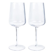 Wine goblets 2pcs STRIPE POLAR H23,7cm 550ml, transparent glass