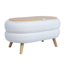 Ottoman/ table HANA 87x48,5xH46cm, white, with storage