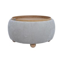 Ottoman/ table HIRO D67xH38cm, beige, with storage