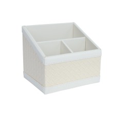 Pen holder WILMA 15.5x12.5x13.5cm, white