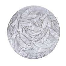 Placemat ROUND LEAF D38cm, silver