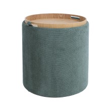 Ottoman/ table HIRO D39xH44cm, green, with storage and tray