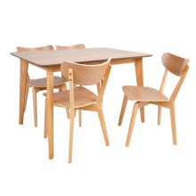 Dining table set ROXBY table 120x80xH76cm, 4 chairs (AC91520 ), oak