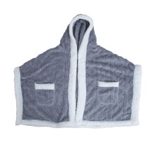 Plaid with hood MONNA grey