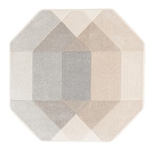 Carpet DIXIE CARVED-3, 200x200cm, grey/beige