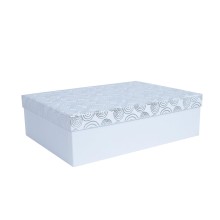 Box ELSA 22x16cm, with a lid gold/silver, white