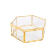 Glass box BERYL 15x9xH5cm, golden