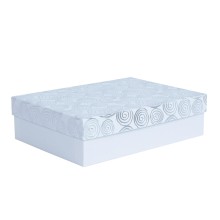 Box ELSA 37x27cm, with a lid gold/silver, white