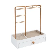 Jewelry stand LARA, with a drawer, white