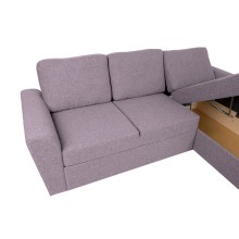Corner sofa bed INGMAR vintage pink