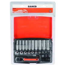 Socket Set 1/4" Drive with Metric Bi-hex Profile and Screwdriver Bits/Bit Holder Retail Pack- 37 Pcs