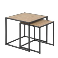 Coffee tables 2pcs SEAFORD 40x40xH40cm, 50x50xH45cm, oak