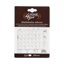 Furniture protective silicon spots D8mm x 35pcs, clear