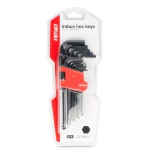 HEX hex key set with ball, 13 pieces, black