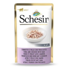 Schesir tuna + chicken + ham in jelly 85g wet food for cats
